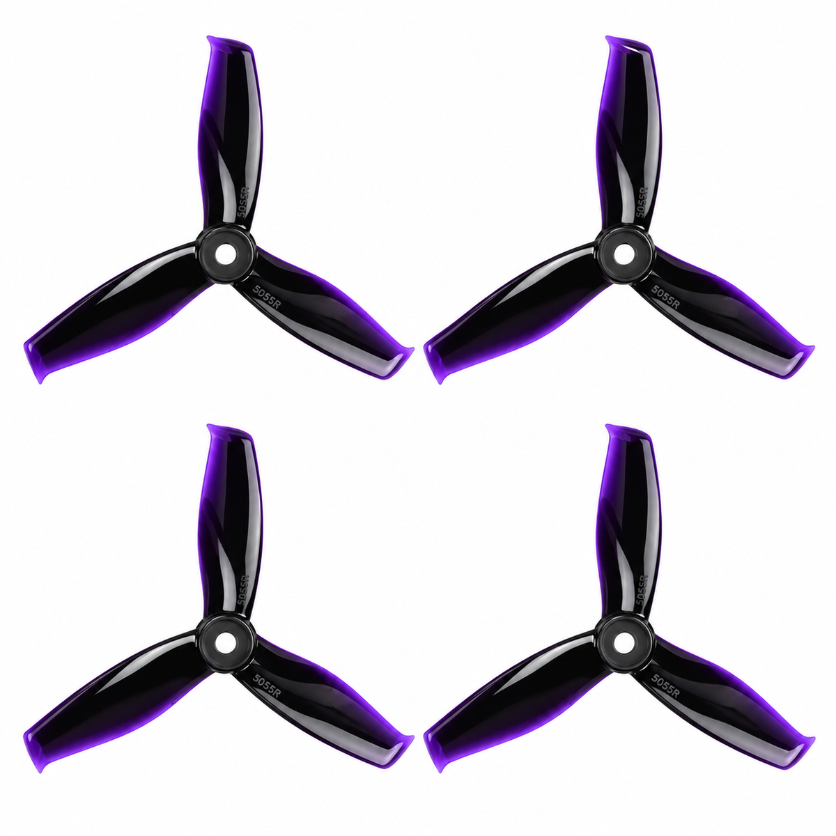 Gemfan 5055S Hulkie PC 3-Blade Freestyle Propeller for 5 Inch FPV Drone (2CW + 2CCW) - Black