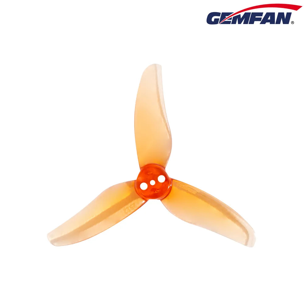 Gemfan 2512 Hurricane PC 3-Blade 1.5mm Freestyle Propeller for 2.5 Inch FPV Drone (4CW + 4CCW) - Whisky
