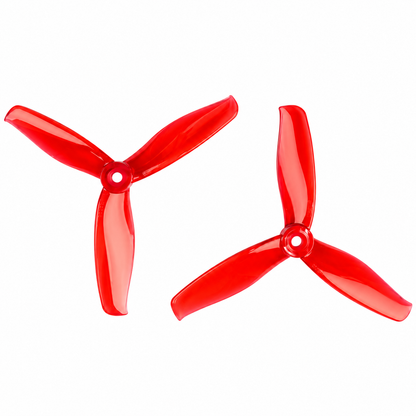 Gemfan 5155 PC 3-Blade Freestyle Propeller for 5 Inch FPV Drone (2CW + 2CCW) - Clear Red
