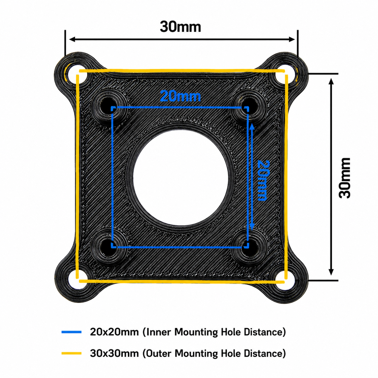 090009 - 20x20mm to 30x30mm FC ESC Mounting Adapter Plate for FPV Drone
