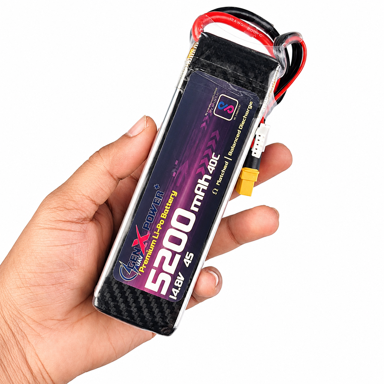 GenX 14.8V 5200mAh 4S 40C Premium Lithium Polymer Battery Pack