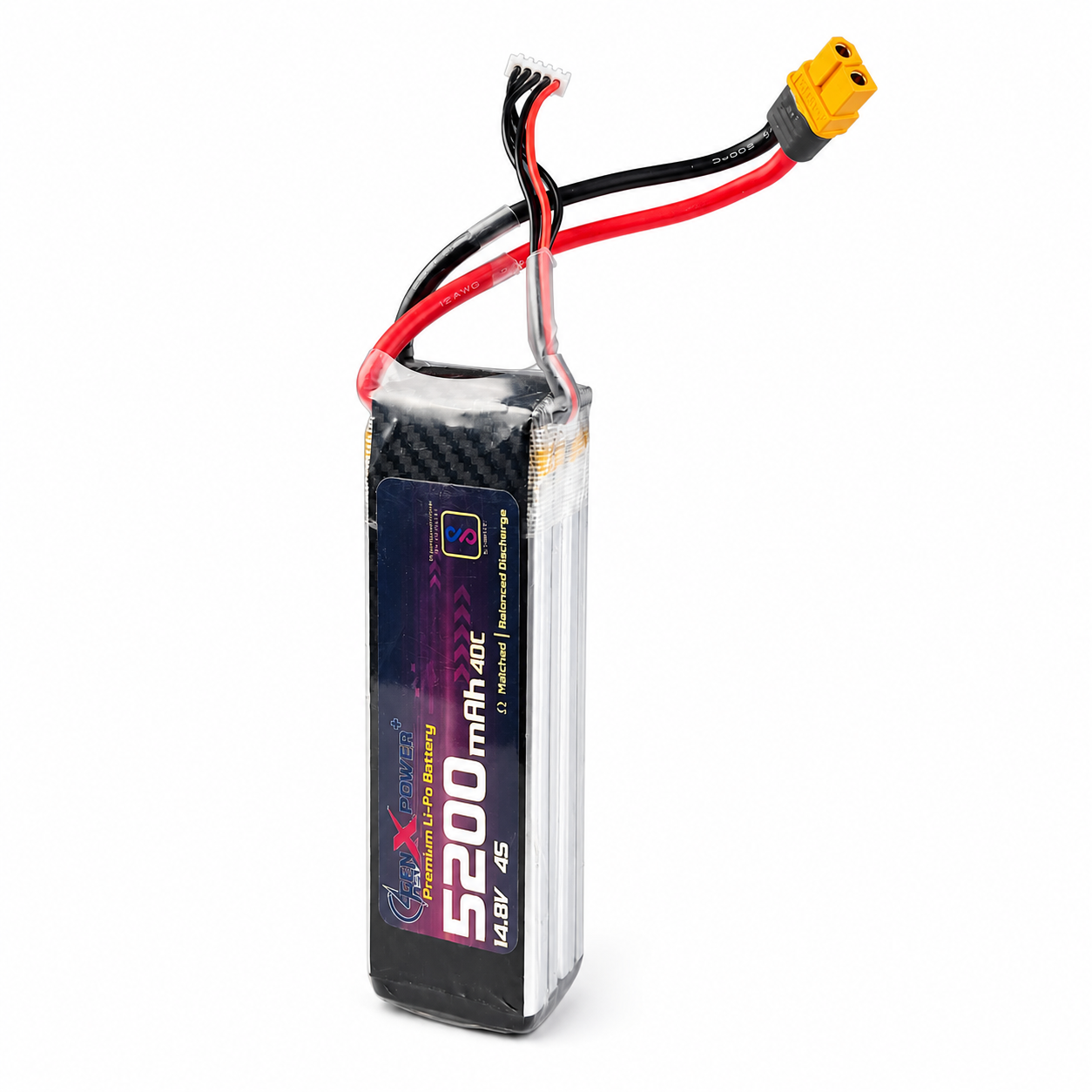 GenX 14.8V 5200mAh 4S 40C Premium Lithium Polymer Battery Pack