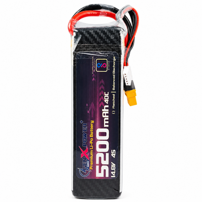 GenX 14.8V 5200mAh 4S 40C Premium Lithium Polymer Battery Pack
