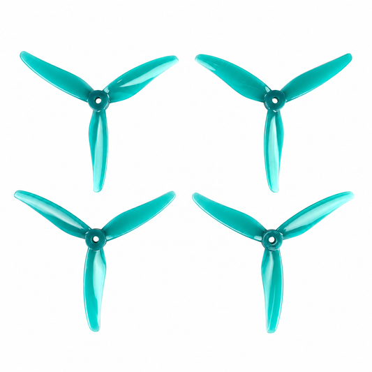 Gemfan 51466 V2 Tri - Blade Flash Propellers 2CW+2CCW - (2 Pair) - Jade Green