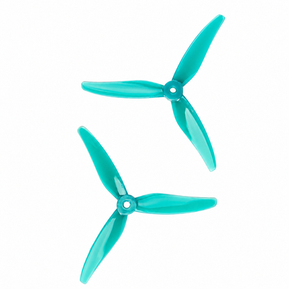Gemfan 51466 V2 Tri - Blade Flash Propellers 2CW+2CCW - (2 Pair) - Jade Green