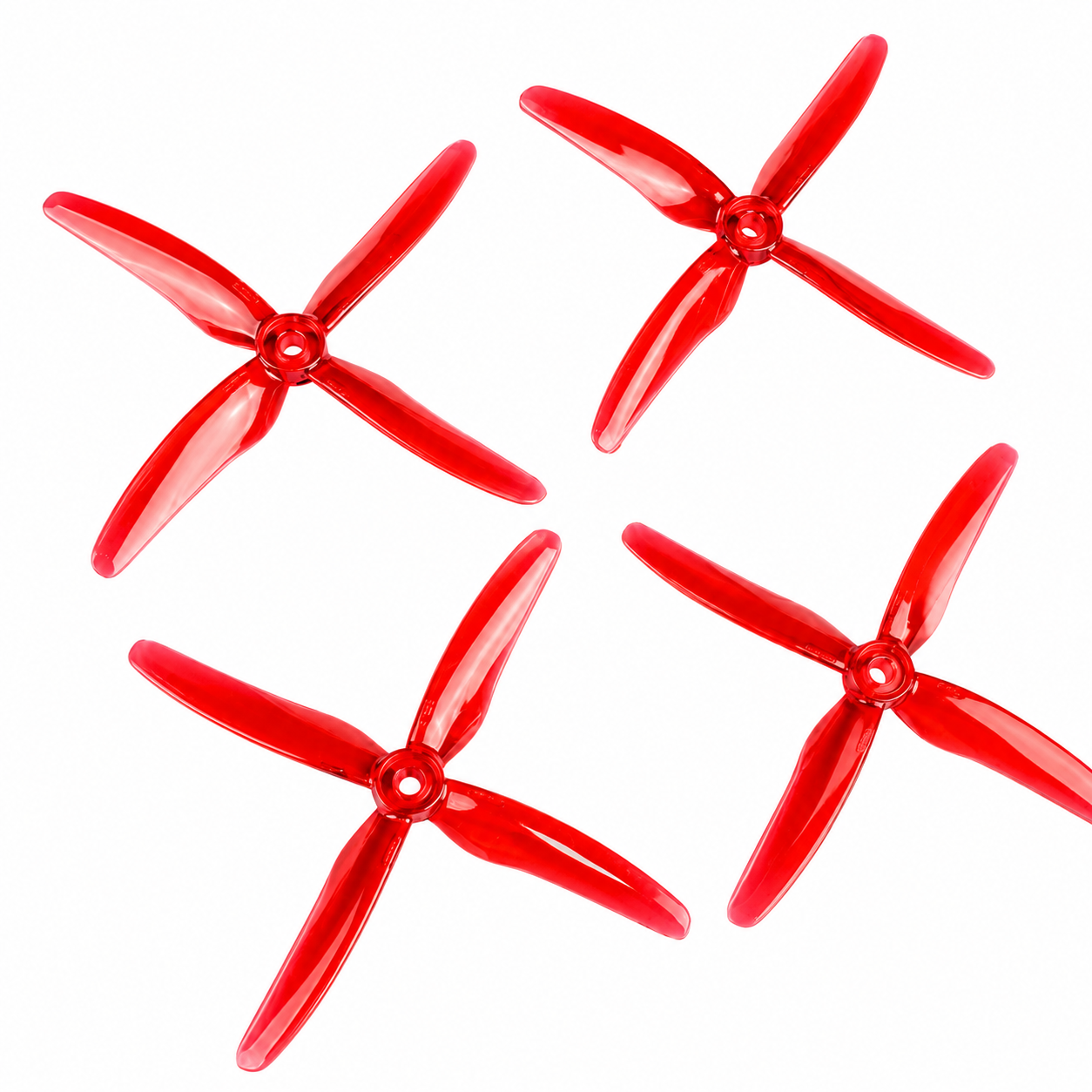 Gemfan 51455 4 Blade Hurricane Propeller Clear Red- (2CW+2CCW)