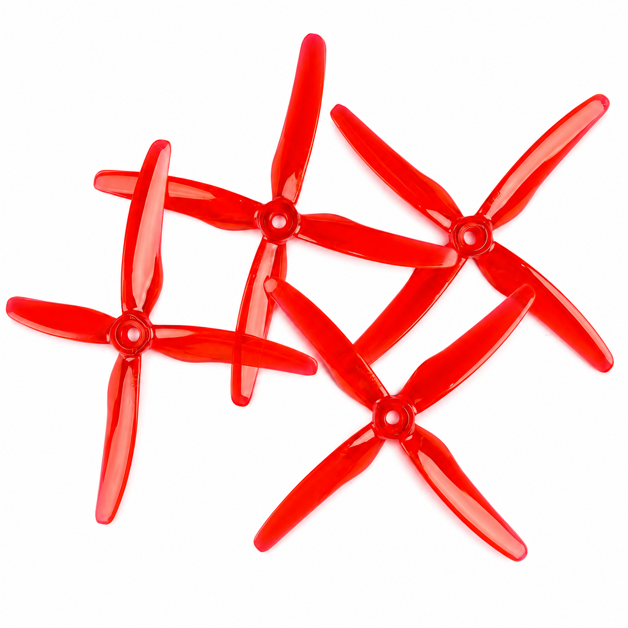 Gemfan 51455 4 Blade Hurricane Propeller Clear Red- (2CW+2CCW)