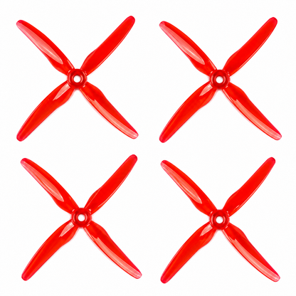 Gemfan 51455 4 Blade Hurricane Propeller Clear Red- (2CW+2CCW)
