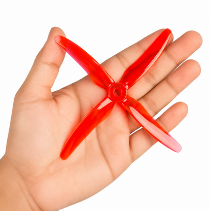 Gemfan 51455 4 Blade Hurricane Propeller Clear Red- (2CW+2CCW)