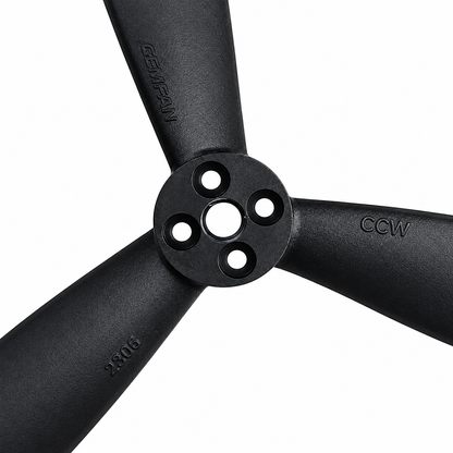 Gemfan 13X8 Black 3 - Glass Fiber Reinforced Nylon Black Propeller (1CW + 1CCW)