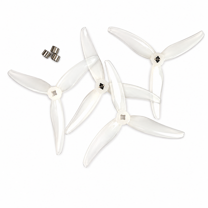 Gemfan Super Light 5130 PC 3 Blade 2mm & M5 Propellers Milk White - (2CW+2CCW)