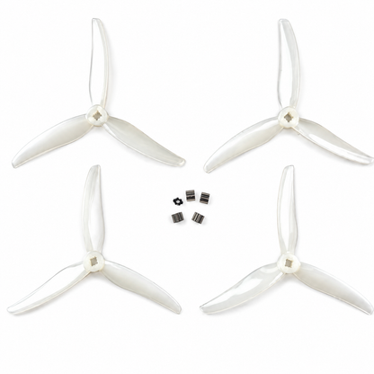 Gemfan Super Light 5130 PC 3 Blade 2mm & M5 Propellers Milk White - (2CW+2CCW)
