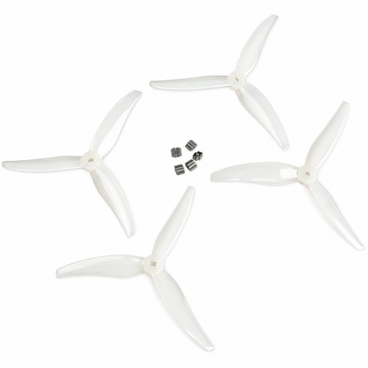 Gemfan Super Light 5130 PC 3 Blade 2mm & M5 Propellers Milk White - (2CW+2CCW)