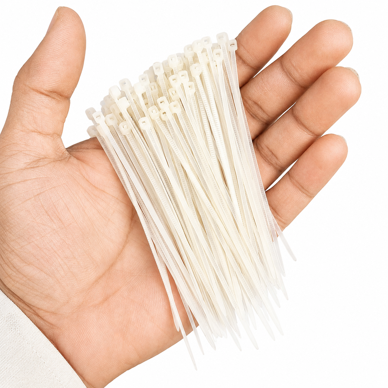 Self Locking Adjustable Nylon Cable Ties | Zip Ties (White) 100pcs - 100mm
