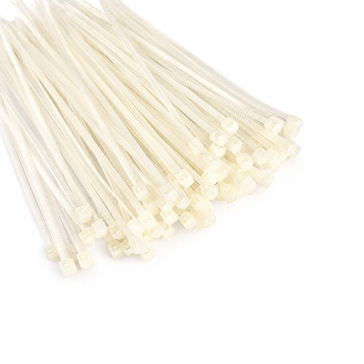 Self Locking Adjustable Nylon Cable Ties | Zip Ties (White) 100pcs - 100mm