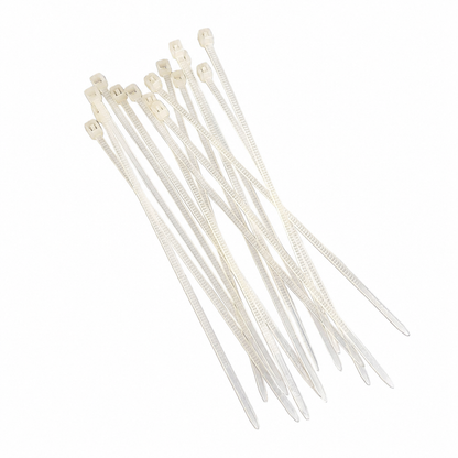 Self Locking Adjustable Nylon Cable Ties | Zip Ties (White) 100pcs - 100mm