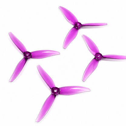 Gemfan 5127 Hurricane PC 3 Blade Propeller Clear Purple - (2CW+2CCW)