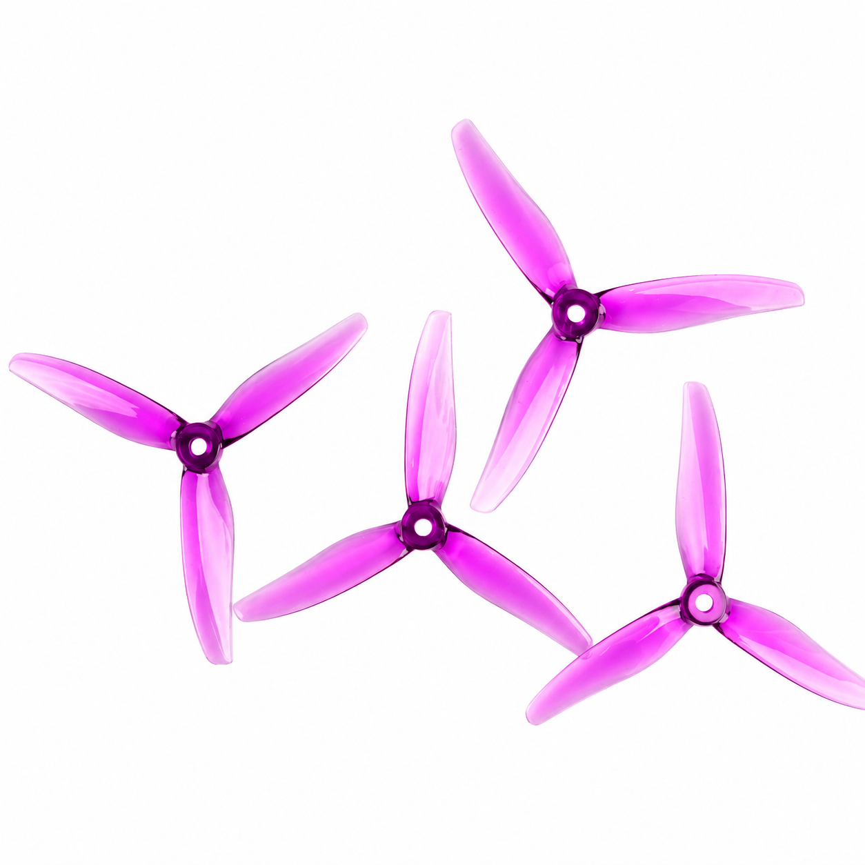 Gemfan 5127 Hurricane PC 3 Blade Propeller Clear Purple - (2CW+2CCW)