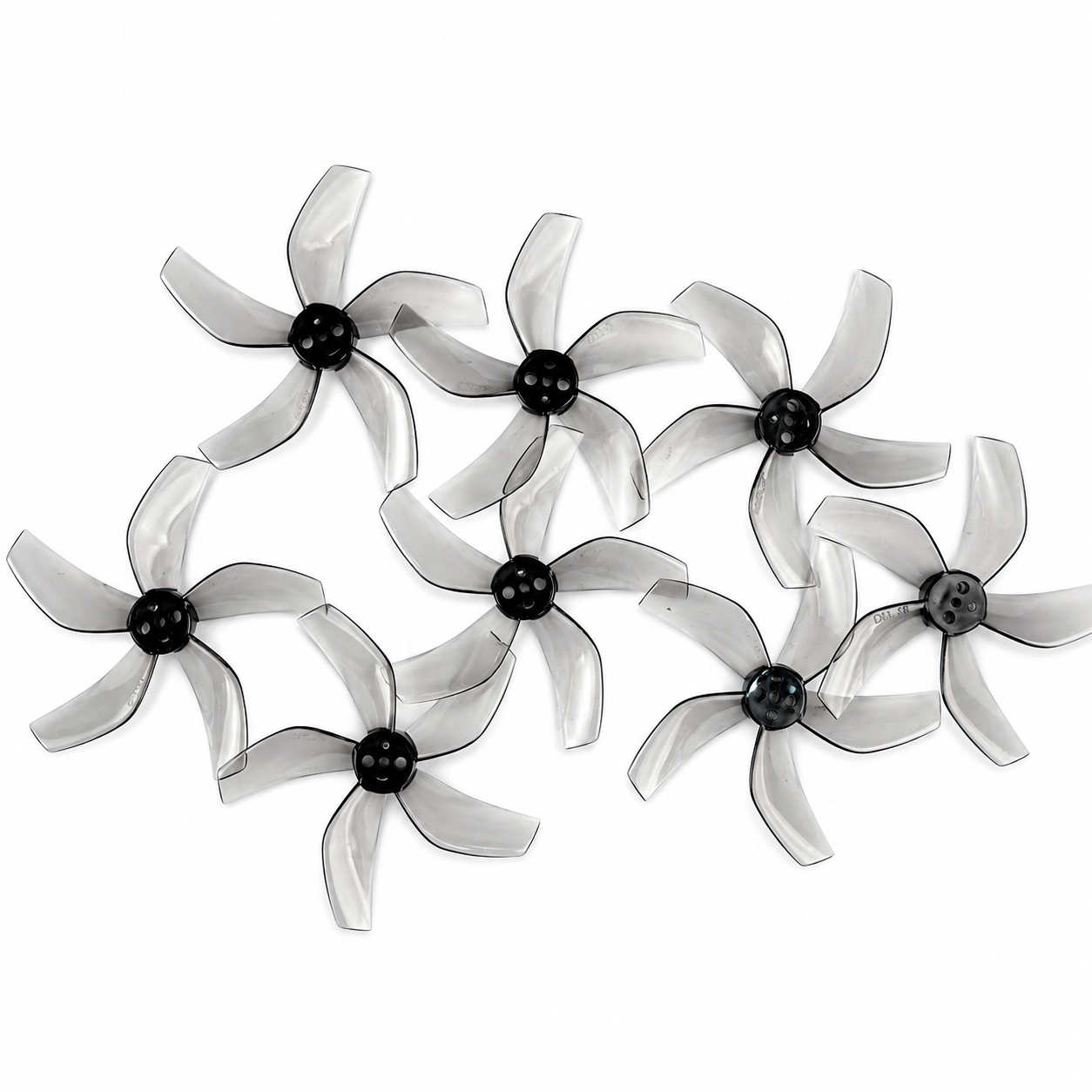 Gemfan D51 2020 Ducted PC 5 Blade 1.5mm Propellers 4CW + 4CCW - Clear Gray