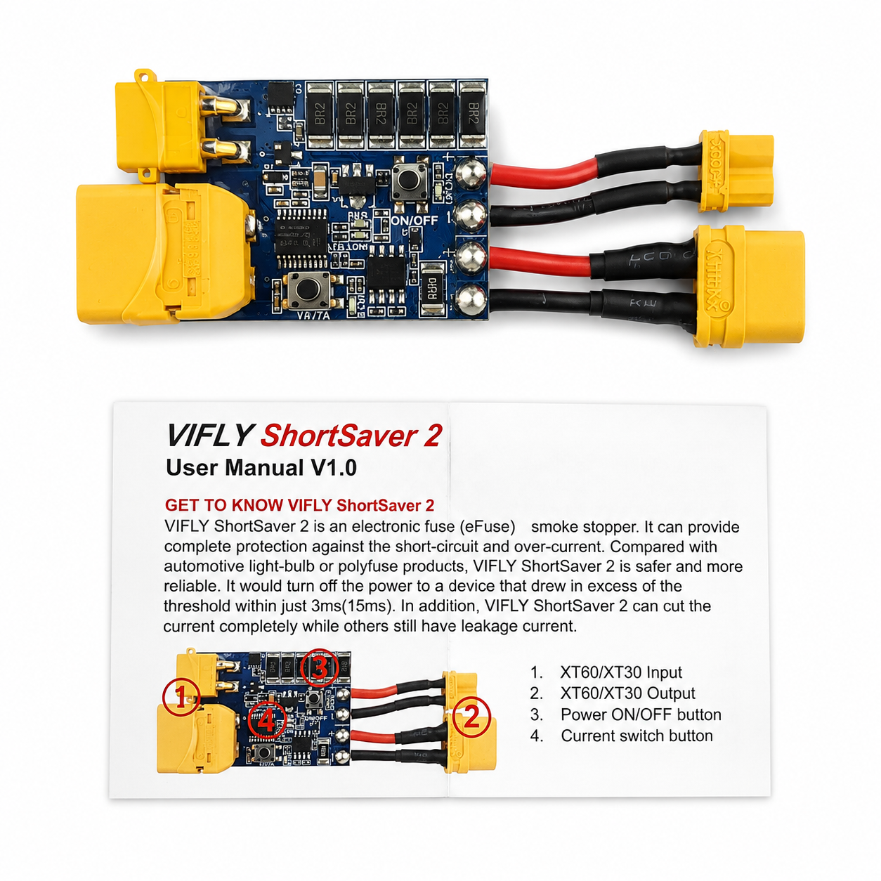 VIFLY ShortSaver 2 – Smart Smoke Stopper XT60 + XT30