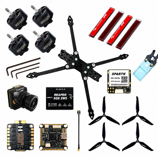 Mark4 8 Inch Carbon Fiber Foldable Analog FPV Drone Kit with Compass GPS