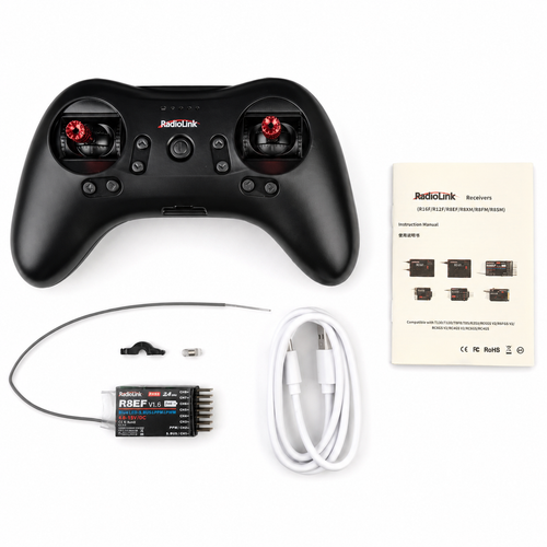 Radiolink T8S 2.4GHz 8CH Transmitter + R8EF Receiver with Built-in Rechargeable Battery and Bluetooth for App control