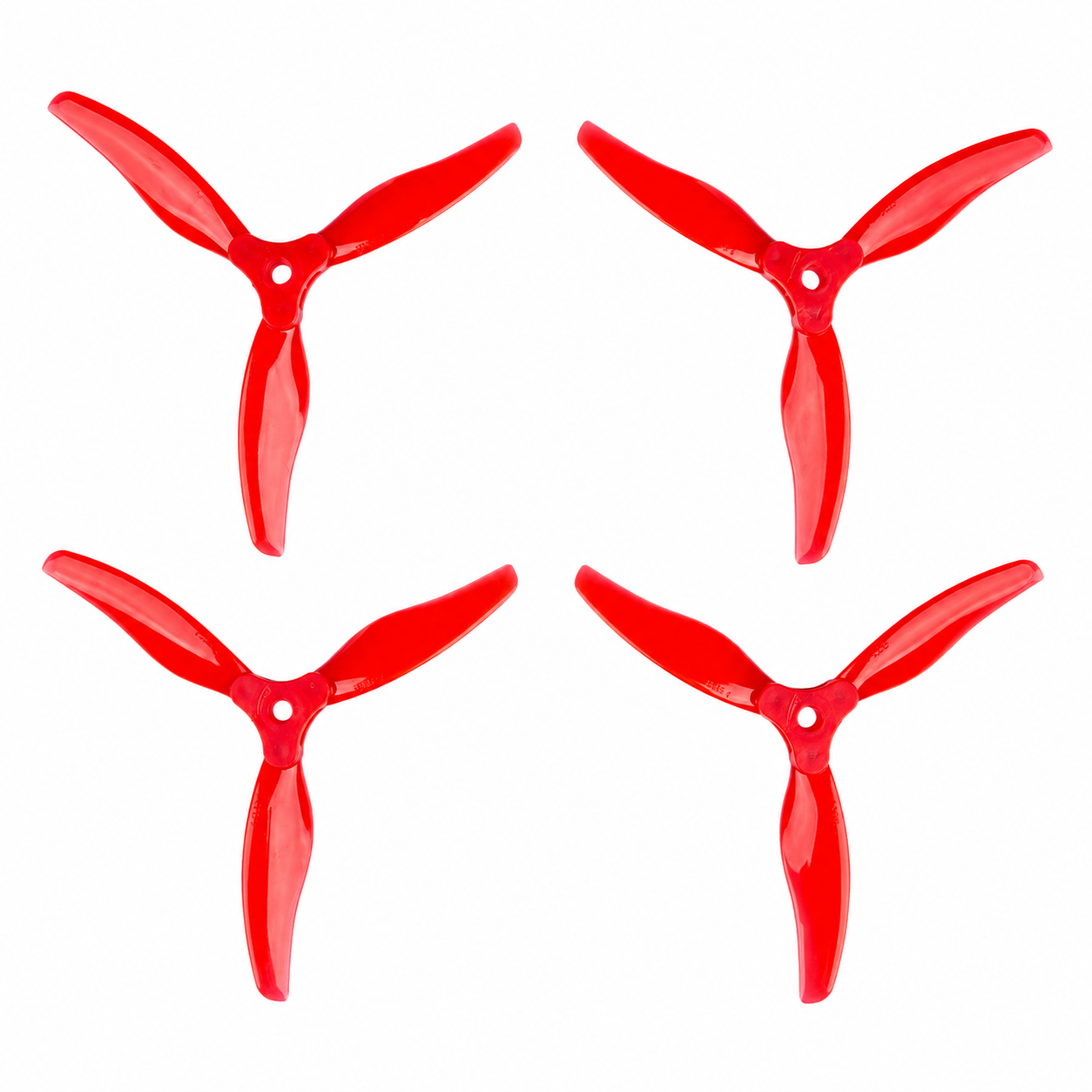Gemfan F5135 Floppy Proppy 3 Blade Propeller Clear Red - (2CW+2CCW)