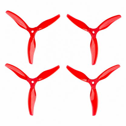 Gemfan F5135 Floppy Proppy 3 Blade Propeller Clear Red - (2CW+2CCW)
