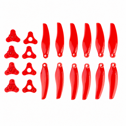 Gemfan F5135 Floppy Proppy 3 Blade Propeller Clear Red - (2CW+2CCW)
