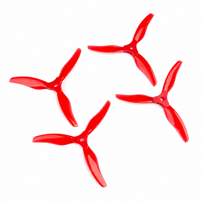 Gemfan F5135 Floppy Proppy 3 Blade Propeller Clear Red - (2CW+2CCW)