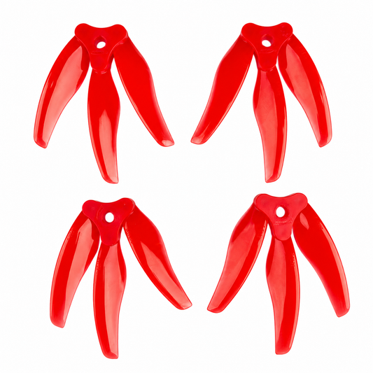 Gemfan F5135 Floppy Proppy 3 Blade Propeller Clear Red - (2CW+2CCW)