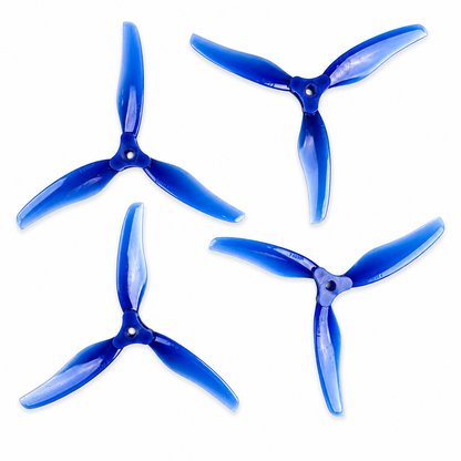 Gemfan F5135 Floppy Proppy 3 Blade Propeller Clear Blue - (2CW+2CCW)