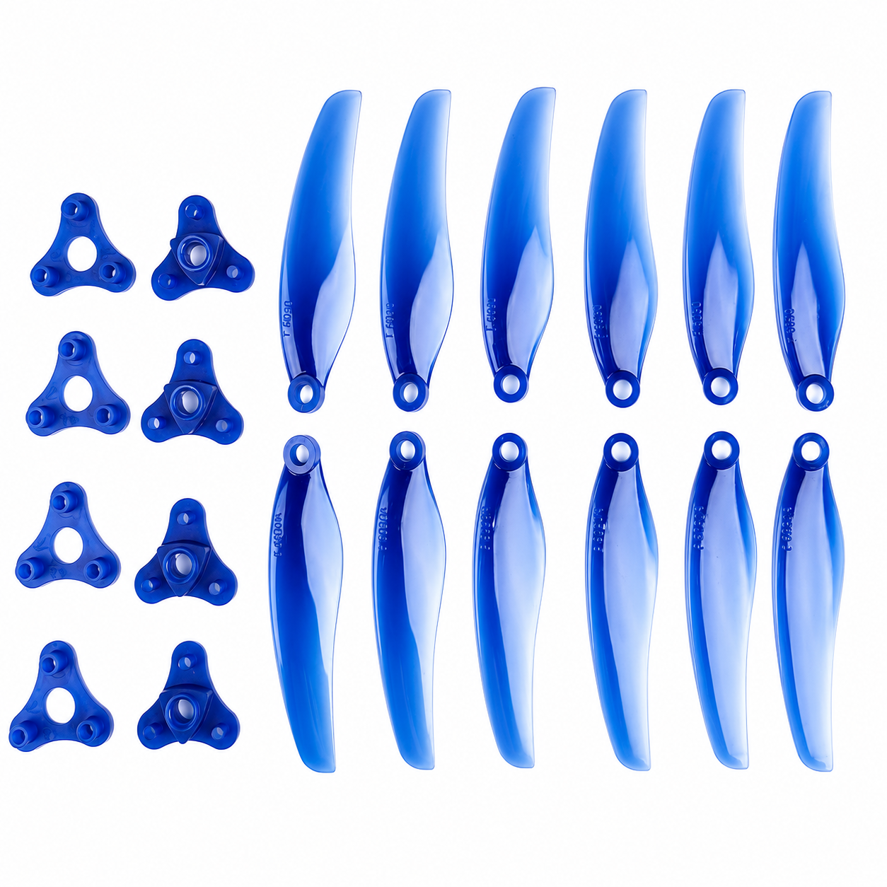 Gemfan F5135 Floppy Proppy 3 Blade Propeller Clear Blue - (2CW+2CCW)