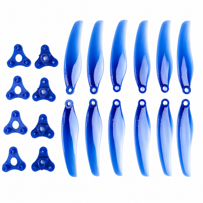 Gemfan F5135 Floppy Proppy 3 Blade Propeller Clear Blue - (2CW+2CCW)