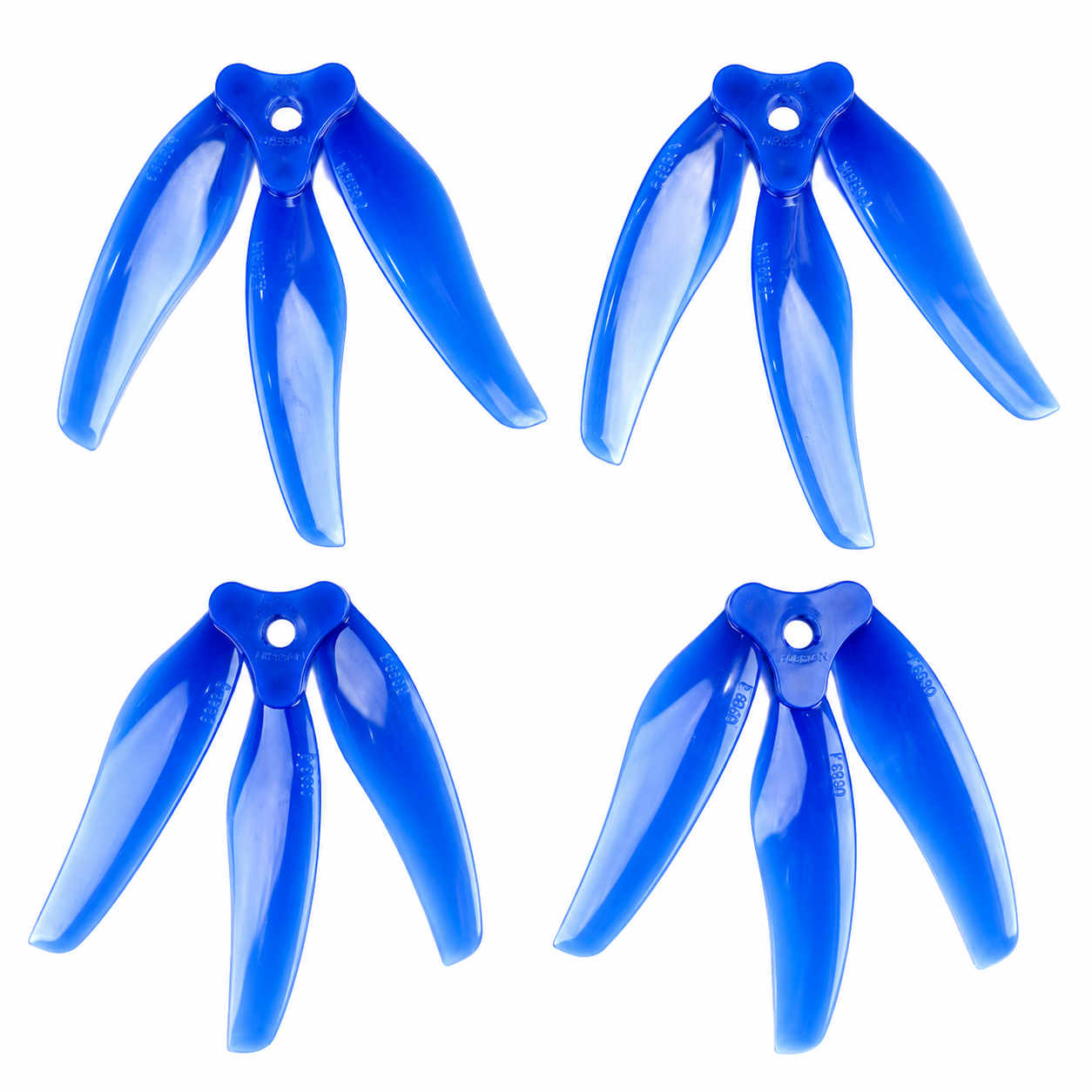 Gemfan F5135 Floppy Proppy 3 Blade Propeller Clear Blue - (2CW+2CCW)