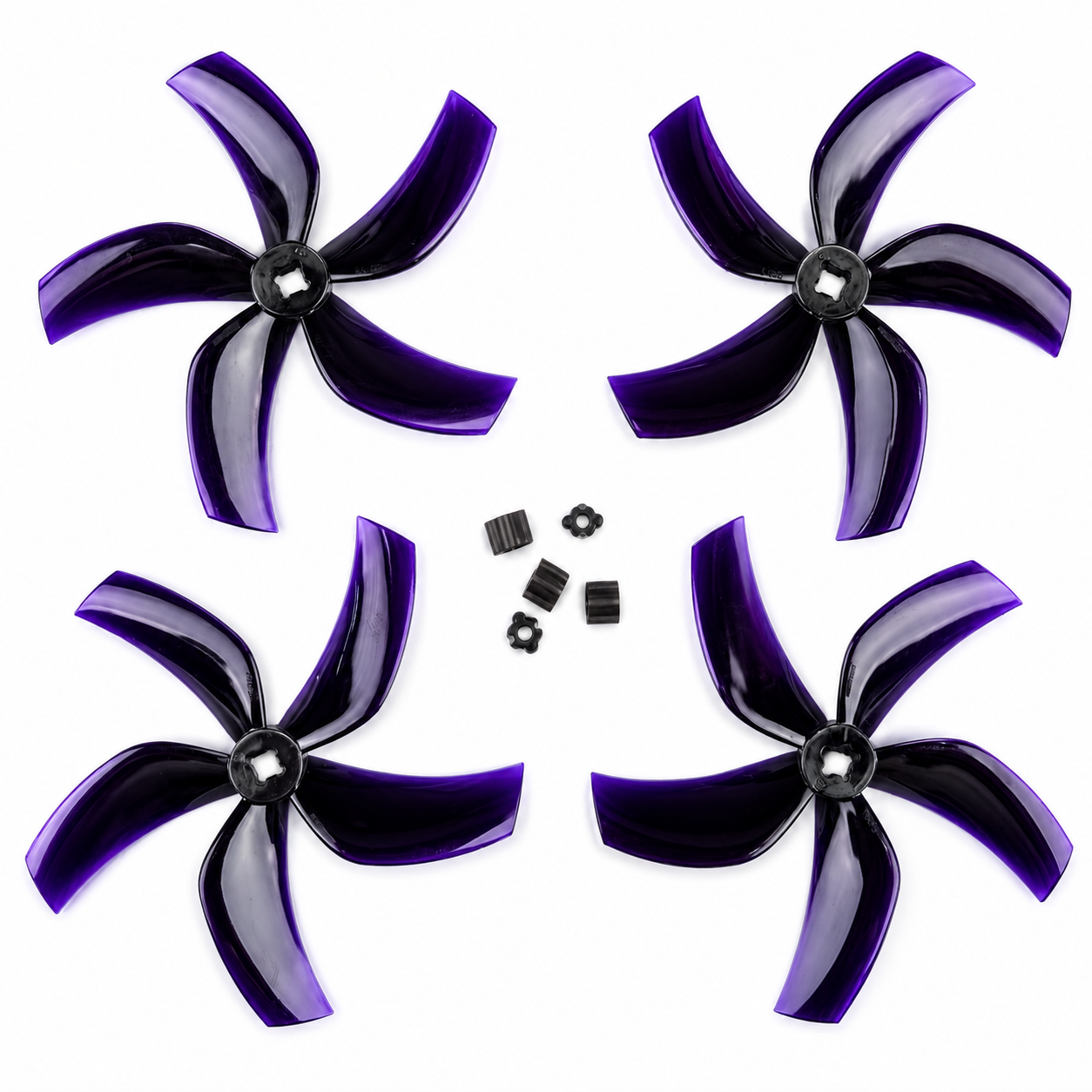 Gemfan D90 Ducted PC 5 Blade 1.5 mm & M5 Propellers 2CW + 2CCW – Black