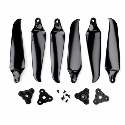 Gemfan 8041 Folding 3 Blade Glass Fiber Nylon - Black Propeller  (1 Pair CW + CCW)