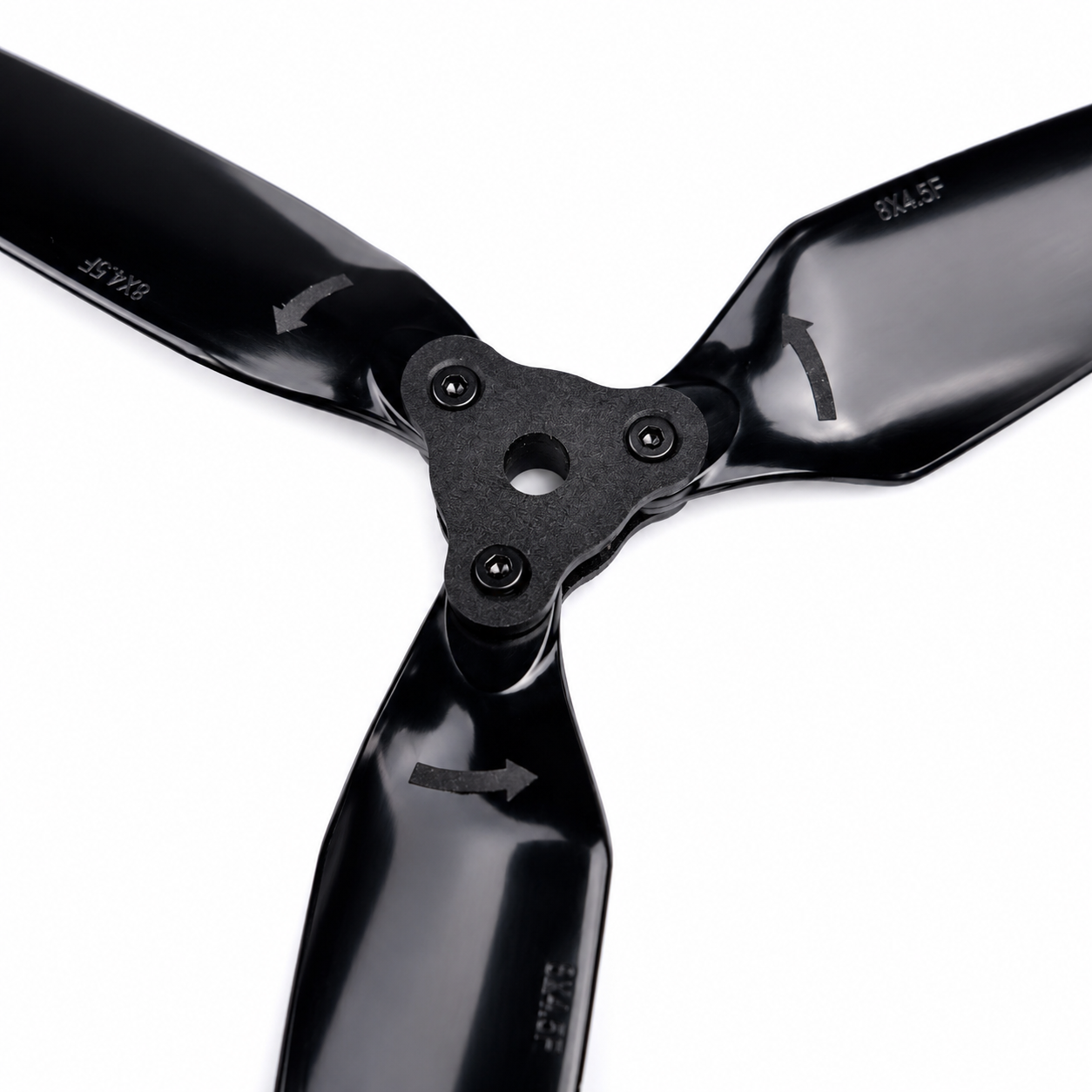 Gemfan 8041 Folding 3 Blade Glass Fiber Nylon - Black Propeller  (1 Pair CW + CCW)