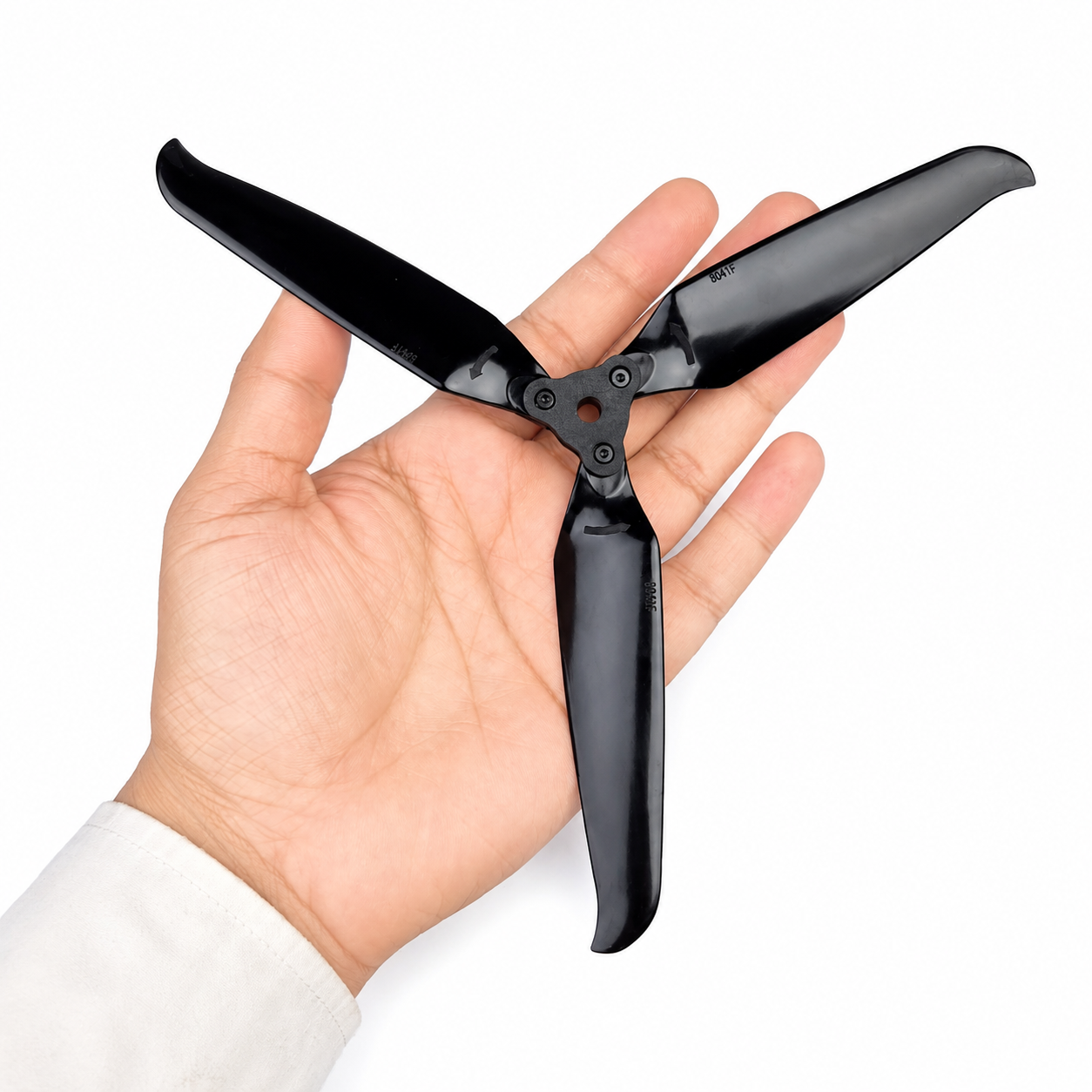 Gemfan 8041 Folding 3 Blade Glass Fiber Nylon - Black Propeller  (1 Pair CW + CCW)