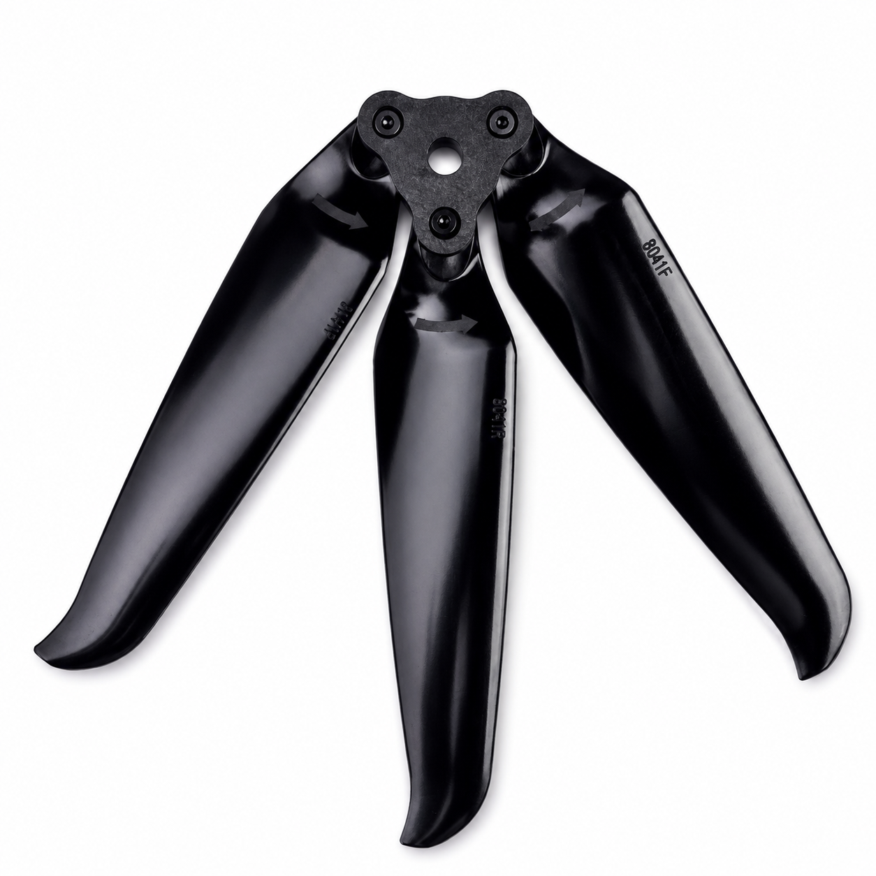 Gemfan 8041 Folding 3 Blade Glass Fiber Nylon - Black Propeller  (1 Pair CW + CCW)
