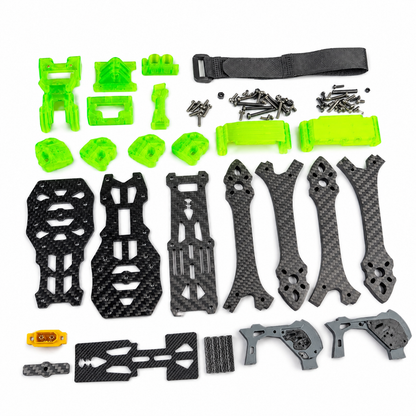 Mark5 V2 5 Inch Carbon Fiber O4 Pro Frame with 3D Printed Parts - Green
