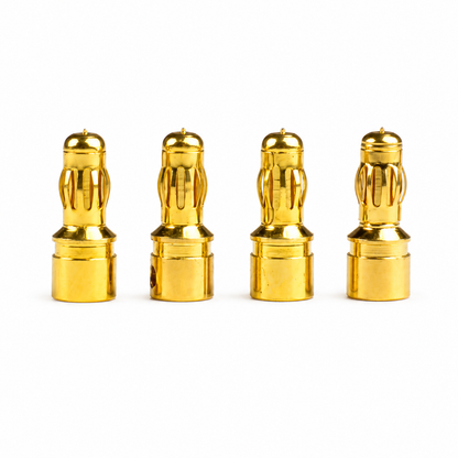 4mm Gold Bullet Connectors Male - 4Pcs