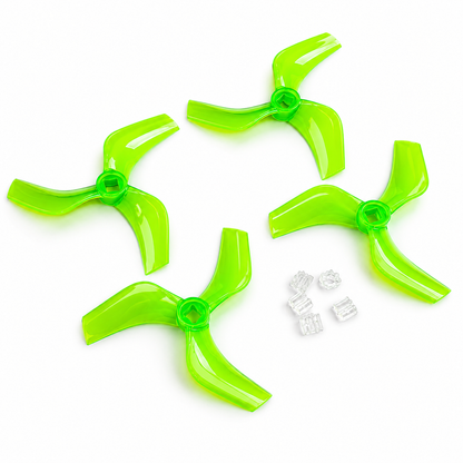 Gemfan D75 Ducted PC 3 Blade 1.5mm & M5 Propellers Green - (2CW+2CCW)