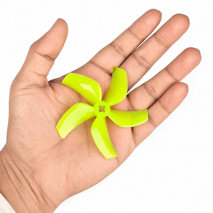 Gemfan D76 Ducted PC 5 Blade 1.5mm & M5 Propeller Clear Lemon Green- (2CW+2CCW)