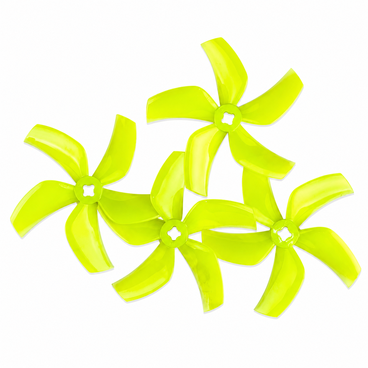 Gemfan D76 Ducted PC 5 Blade 1.5mm & M5 Propeller Clear Lemon Green- (2CW+2CCW)