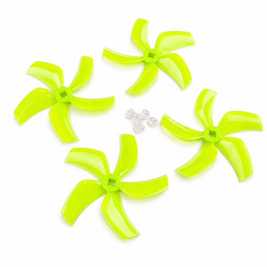 Gemfan D76 Ducted PC 5 Blade 1.5mm & M5 Propeller Clear Lemon Green- (2CW+2CCW)