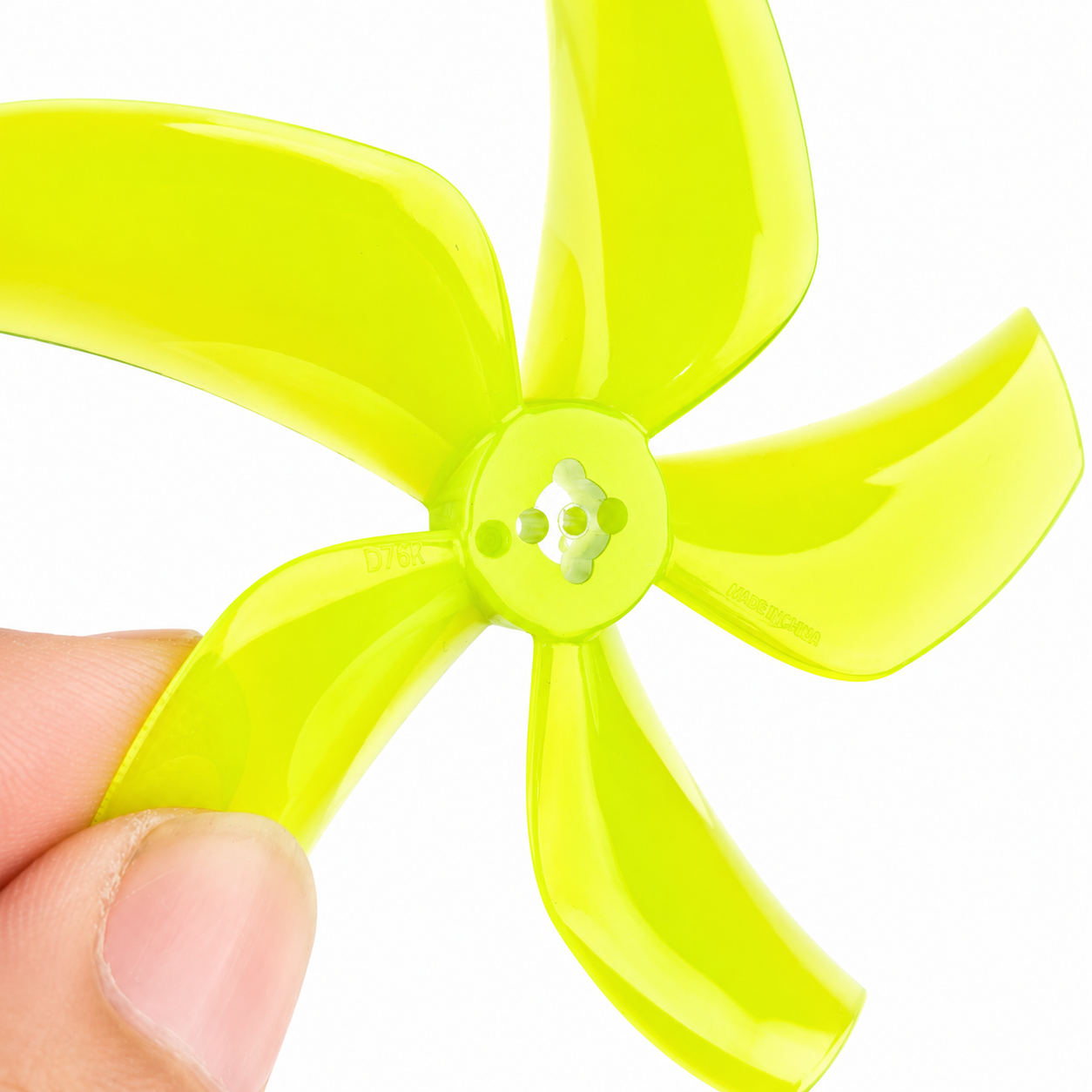 Gemfan D76 Ducted PC 5 Blade 1.5mm & M5 Propeller Clear Lemon Green- (2CW+2CCW)