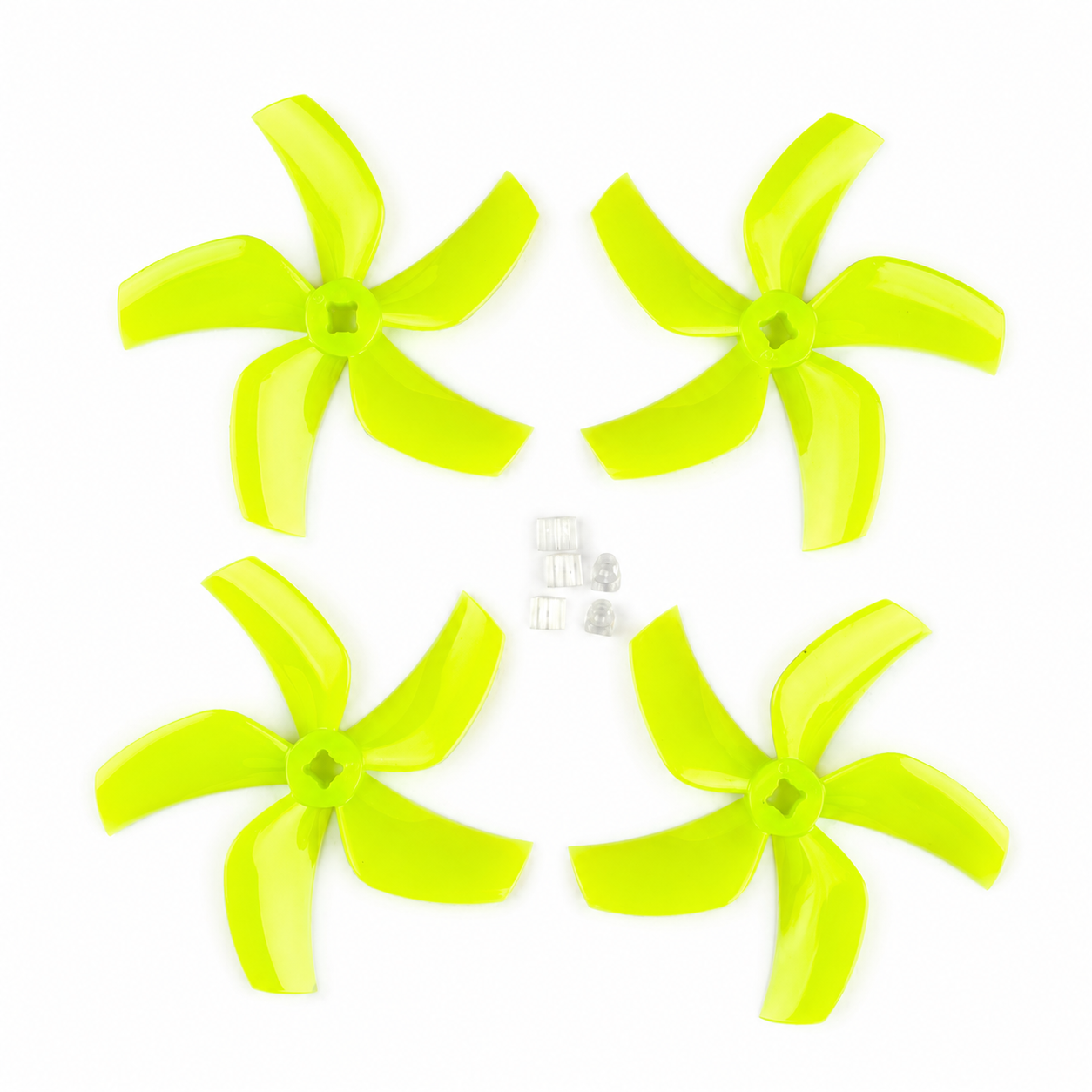 Gemfan D76 Ducted PC 5 Blade 1.5mm & M5 Propeller Clear Lemon Green- (2CW+2CCW)