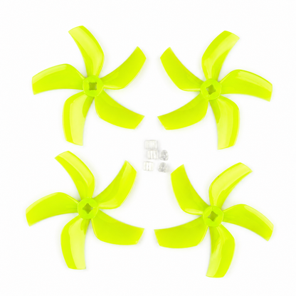 Gemfan D76 Ducted PC 5 Blade 1.5mm & M5 Propeller Clear Lemon Green- (2CW+2CCW)
