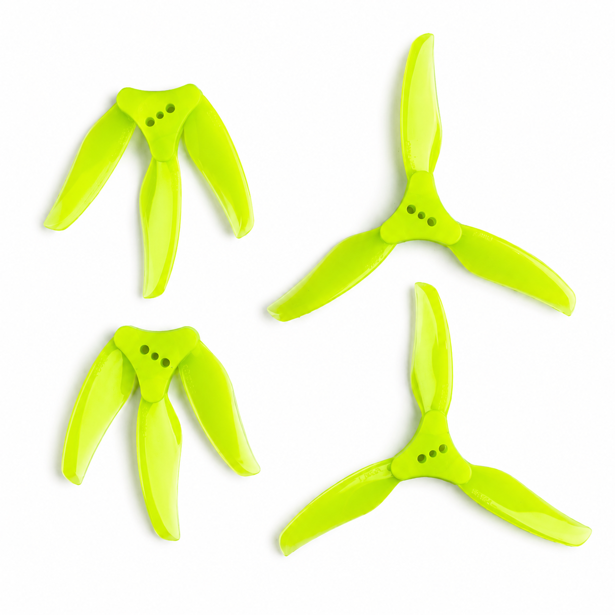 Gemfan F3015 Floppy Proppy 3 Blade Propellers Yellow - (2CW+2CCW)